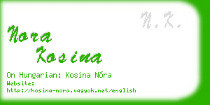 nora kosina business card